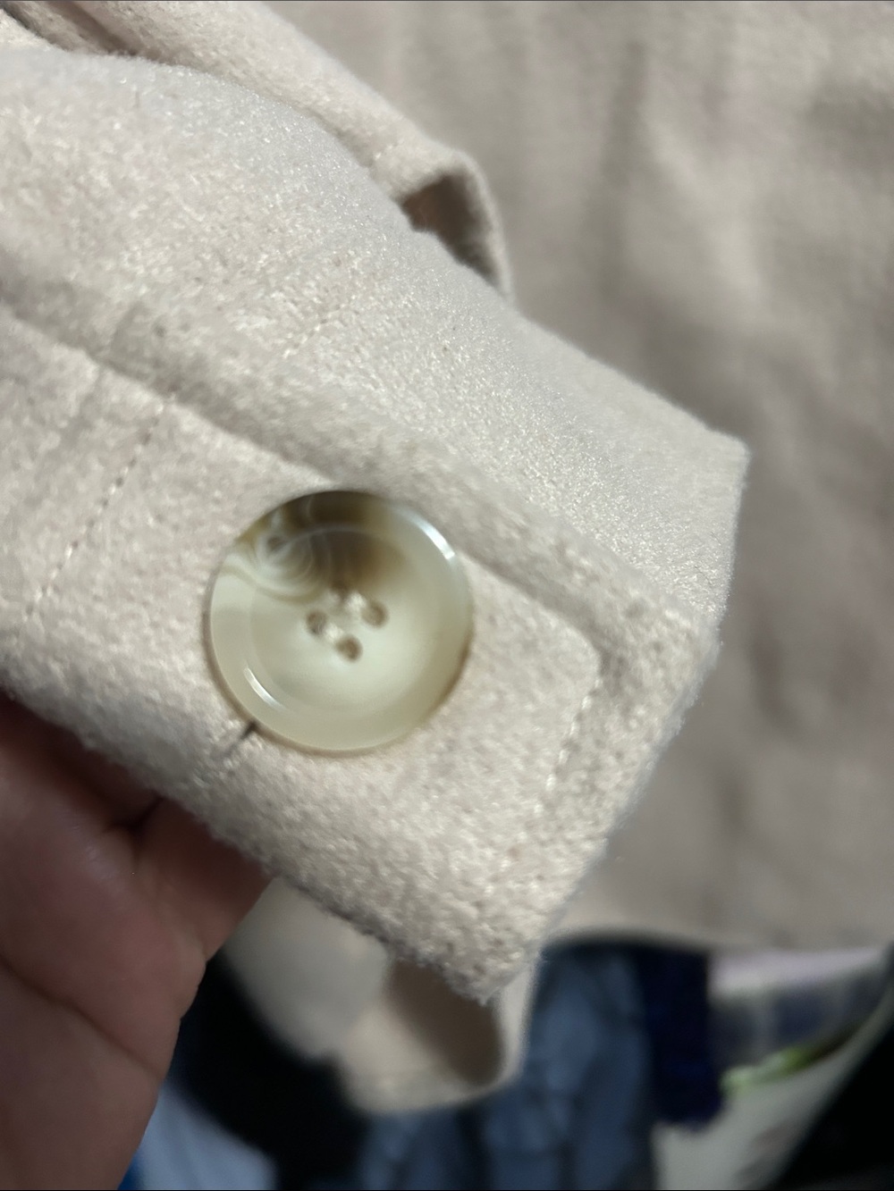 Light Cream Button-Up Utility Shacket - Picture 5 of 5